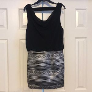 Fab'rik Black and Silver Sleeveless Dress